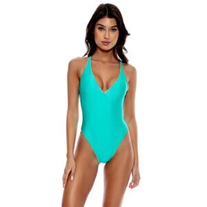 Luli Fama Luli Chic Luxe Stitch V-Neck One Piece NWT SIZE S M L XL